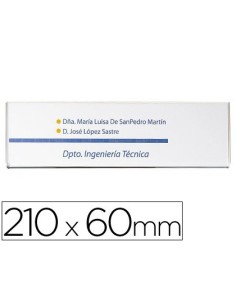 IDENTIFICADOR MURAL ARCHIVO 2000 PORTANOMBRE CON ADHESIVO TRASERO EN POLIESTIRENO TRANSPARENTE 210X60 MM