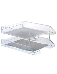 BANDEJA SOBREMESA ARCHIVO 2000 PLASTICO TRANSPARENTE CRISTAL 340X260X60 MM