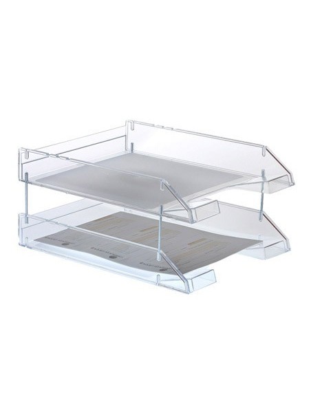 BANDEJA SOBREMESA ARCHIVO 2000 PLASTICO TRANSPARENTE CRISTAL 340X260X60 MM