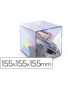 ARCHICUBO ARCHIVO 2000 ASPA ORGANIZADOR MODULAR PLASTICO AZUL TRANSPARENTE 150X150X155 MM INCLUYE 2 CLIPS DE