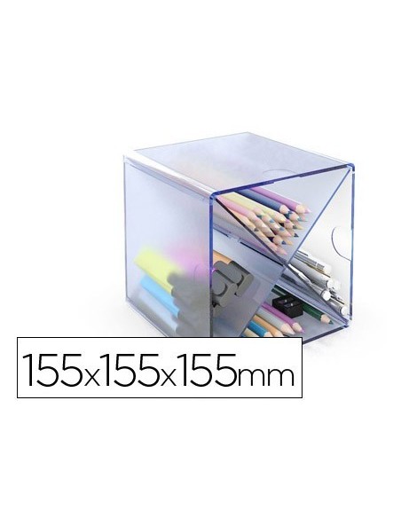 ARCHICUBO ARCHIVO 2000 ASPA ORGANIZADOR MODULAR PLASTICO AZUL TRANSPARENTE 150X150X155 MM INCLUYE 2 CLIPS DE