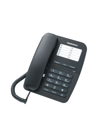 TELEFONO DAEWOO DTC-240 MANOS LIBRES RELLAMADA ULTIMO NUMERO TRANSFERENCIA DE LLAMADAS COLOR NEGRO