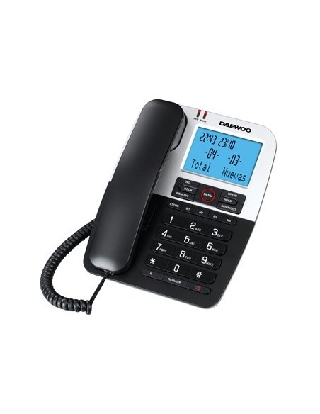 TELEFONO DAEWOO DTC-410 MANOS LIBRES 4 TECLAS DE MEMORIA DIRECTA FUNCION RELLAMADA COLOR NEGRO