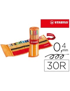 ROTULADOR STABILO PUNTA DE FIBRA POINT 88 ESTUCHE DE 30 UNIDADES SURTIDAS