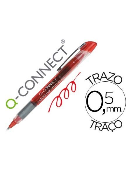 ROTULADOR Q-CONNECT ROLLER BALL ROJO 0,5 MM