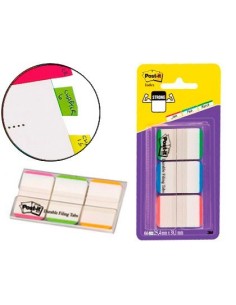 BANDERITAS SEPARADORAS POST-INDEX VERDE ROJO Y AZUL DISPENSADOR FUNDA 3X22