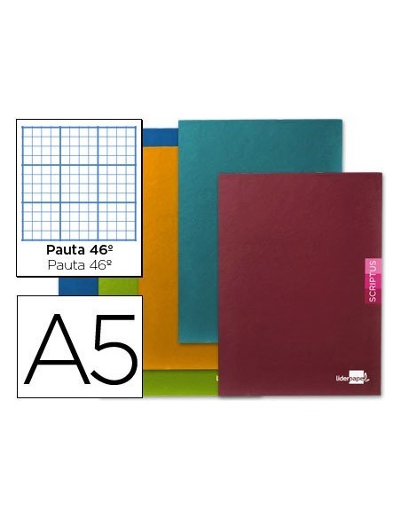LIBRETA LIDERPAPEL SCRIPTUS A5 48 HOJAS 90G/M2 RAYADO N 46