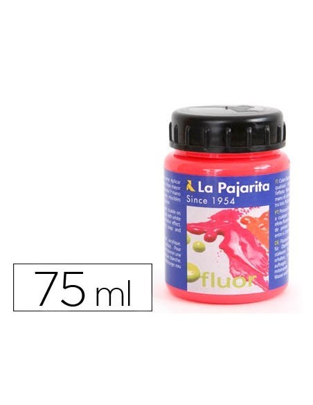 PINTURA ACRILICA LA PAJARITA F-03 ROJO AMAPOLA FLUORESCENTE 75ML