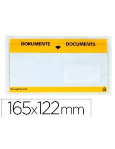 SOBRE AUTOADHESIVO Q-CONNECT PORTADOCUMENTOS MULTILINGUE 165X122 MM VENTANA TRANSPARENTE PAQUETE DE 100