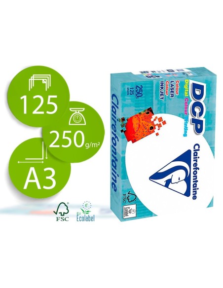 PAPEL FOTOCOPIADORA CLAIREFONTAINE DIN A3 250 GRAMOS PAQUETE DE 125 HOJAS