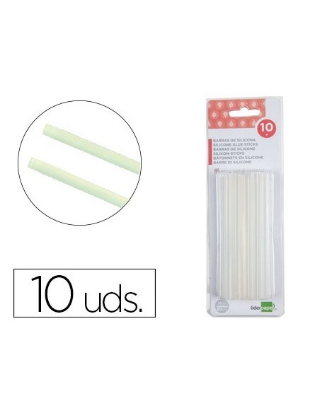 BARRA TERMOFUSIBLE LIDERPAPEL DE 7 MM DE DIAMETRO X 100 MM DE ALTO BLISTER DE 12 UNIDADES