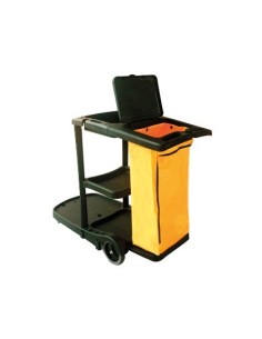 CARRO DE LIMPIEZA Q-CONNECT DE POLIPROPILENO CON RUEDAS 58X24X96 CMS