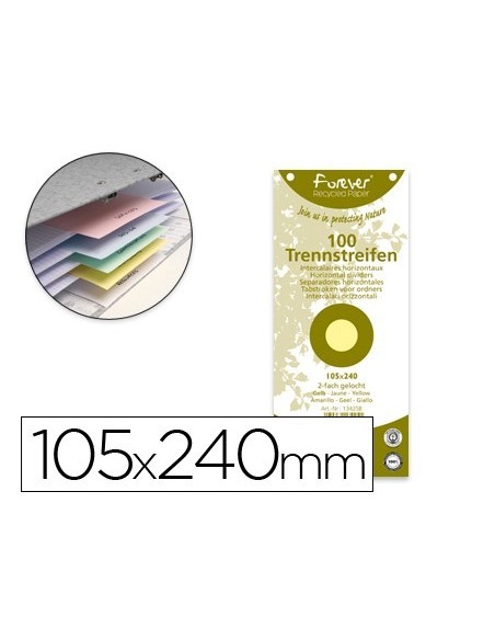SEPARADOR EXACOMPTA CARTULINA RECICLADA JUEGO DE 100 SEPARADORES 105X240 CON TALADROS COLORES SURTIDOS