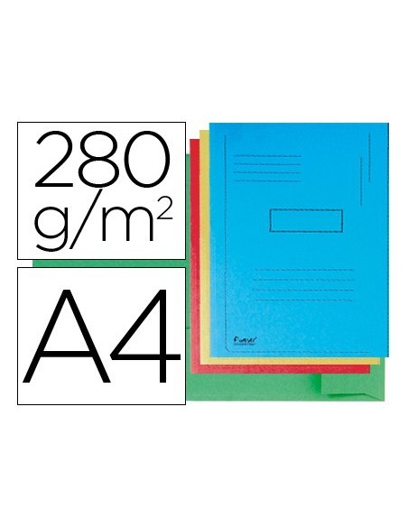 SUBCARPETA CARTULINA RECICLADA EXACOMPTA A4 COLORES SURTIDOS 280G/M2 CON 2 SOLAPAS INTERIOR
