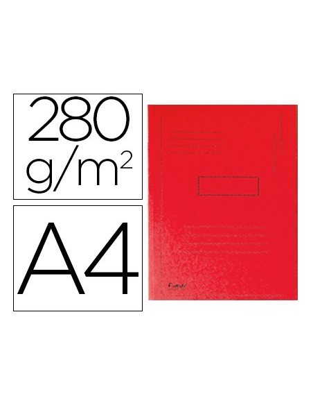 SUBCARPETA CARTULINA RECICLADA EXACOMPTA A4 ROJA 280G/M2 CON 2 SOLAPAS INTERIOR