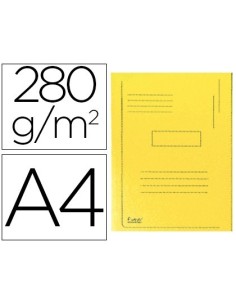 SUBCARPETA CARTULINA RECICLADA EXACOMPTA A4 AMARILLO 280G/M2 CON 2 SOLAPAS INTERIOR