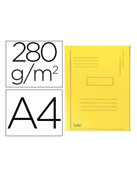 SUBCARPETA CARTULINA RECICLADA EXACOMPTA A4 AMARILLO 280G/M2 CON 2 SOLAPAS INTERIOR