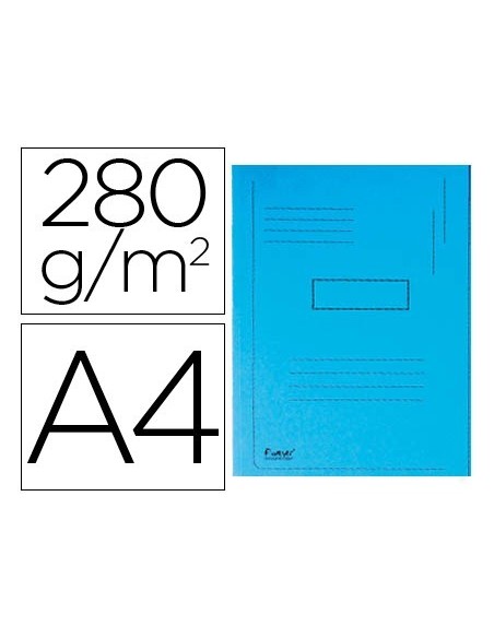 SUBCARPETA CARTULINA RECICLADA EXACOMPTA A4 AZUL 280G/M2 CON 2 SOLAPAS INTERIOR