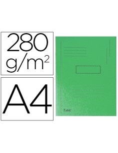 SUBCARPETA CARTULINA RECICLADA EXACOMPTA A4 VERDE 280G/M2 CON 2 SOLAPAS INTERIOR