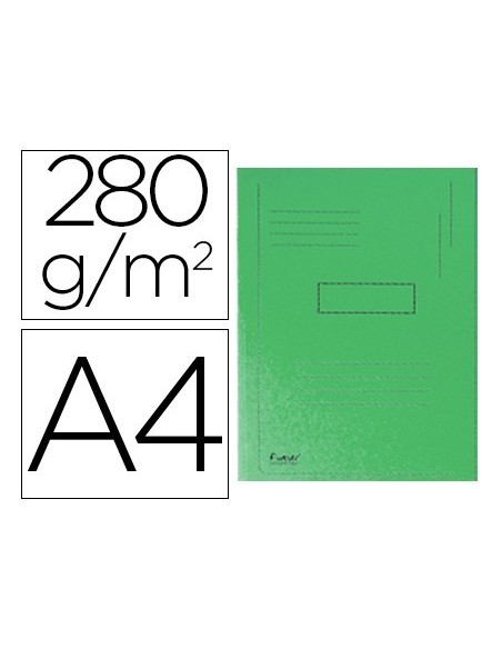 SUBCARPETA CARTULINA RECICLADA EXACOMPTA A4 VERDE 280G/M2 CON 2 SOLAPAS INTERIOR
