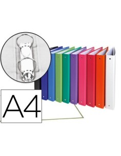 CARPETA DE 2 ANILLAS 30MM REDONDAS EXACOMPTA A4 CARTON FORRADO COLORES SURTIDOS