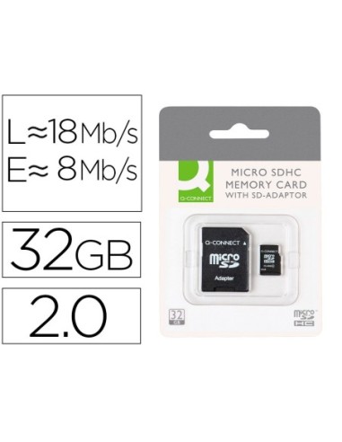 MEMORIA SD MICRO Q-CONNECT FLASH 32 GB CLASE 6 CON ADAPTADOR