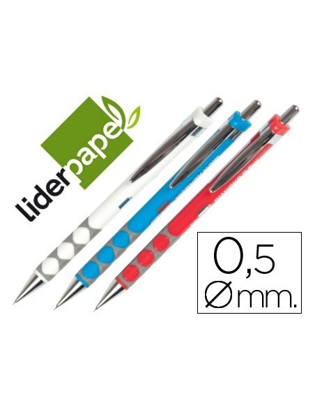 PORTAMINAS LIDERPAPEL DIAMOND 0,5 MM CON GOMA Y SUJECION SOFT COLORES SURTIDOS