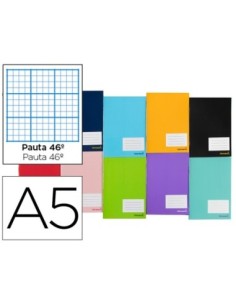 LIBRETA LIDERPAPEL SMART A5 32 HOJAS 60 G/M2 RAYADO N. 46 COLORES SURTIDOS