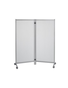 MAMPARA SEPARADORA DE POLIPROP ILENO TRANSLUCIDO CON RUEDAS 2 HOJAS