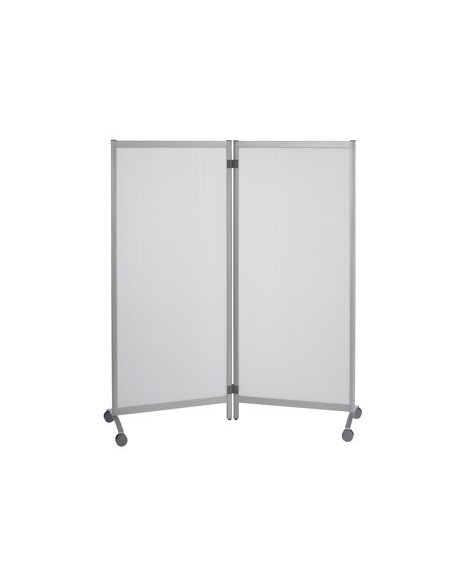 MAMPARA SEPARADORA DE POLIPROP ILENO TRANSLUCIDO CON RUEDAS 2 HOJAS