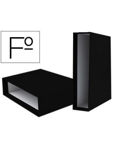 CAJA ARCHIVADOR LIDERPAPEL DE PALANCA CARTON FOLIO DOCUMENTA LOMO 82MM COLOR NEGRO