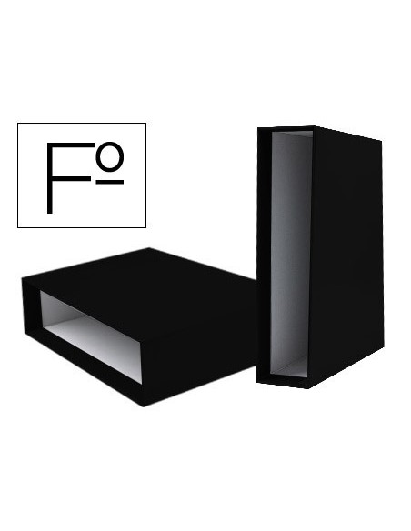 CAJA ARCHIVADOR LIDERPAPEL DE PALANCA CARTON FOLIO DOCUMENTA LOMO 82MM COLOR NEGRO