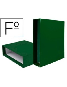 CAJA ARCHIVADOR LIDERPAPEL DE PALANCA CARTON FOLIO DOCUMENTA LOMO 82MM COLOR VERDE