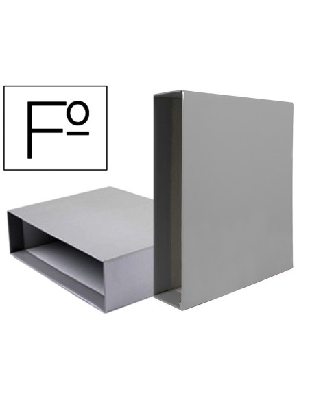 CAJA ARCHIVADOR LIDERPAPEL DE PALANCA CARTON FOLIO DOCUMENTA LOMO 82MM COLOR GRIS