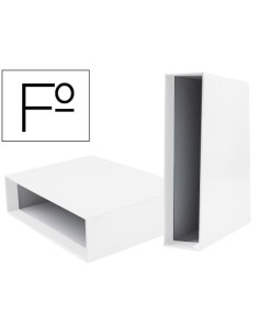 CAJA ARCHIVADOR LIDERPAPEL DE PALANCA CARTON FOLIO DOCUMENTA LOMO 82MM COLOR BLANCA
