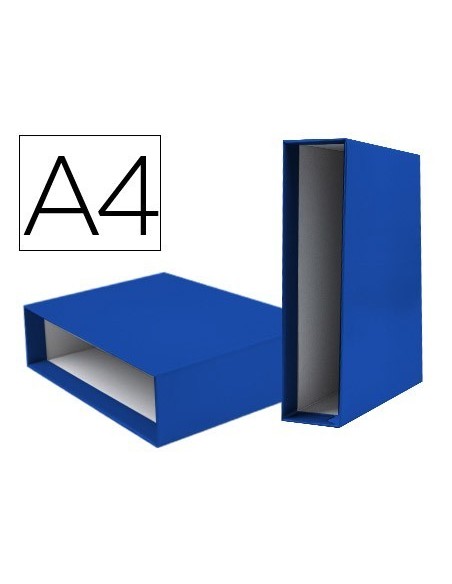 CAJA ARCHIVADOR LIDERPAPEL DE PALANCA CARTON DIN-A4 DOCUMENTA LOMO 82MM COLOR AZUL
