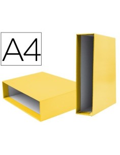 CAJA ARCHIVADOR LIDERPAPEL DE PALANCA CARTON DIN-A4 DOCUMENTA LOMO 82MM COLOR AMARILLO