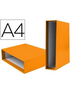 CAJA ARCHIVADOR LIDERPAPEL DE PALANCA CARTON DIN-A4 DOCUMENTA LOMO 82MM COLOR NARANJA