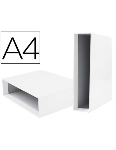 CAJA ARCHIVADOR LIDERPAPEL DE PALANCA CARTON DIN-A4 DOCUMENTA LOMO 82MM COLOR BLANCA