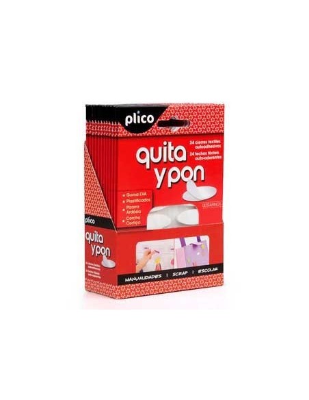 VELCRO AUTOADHESIVO OVALADO PLICO QUITA Y PON BLISTER DE 24 UNIDADES