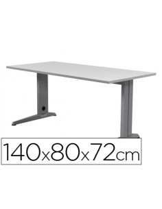 MESA DE OFICINA ROCADA METAL 2001AC02 ALUMINIO /GRIS 140X80 CM