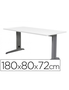 MESA DE OFICINA ROCADA METAL 2003AC04 ALUMINIO /BLANCO 180X80 CM