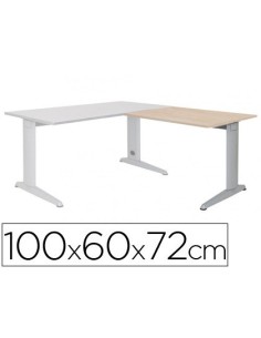 ALA PARA MESA ROCADA SERIE METAL 60X 100 CM DERECHA O IZQUIERDA ACABADO AC01 ALUMINIO/ HAYA