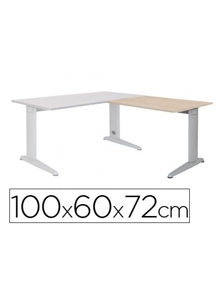 ALA PARA MESA ROCADA SERIE METAL 60X 100 CM DERECHA O IZQUIERDA ACABADO AC01 ALUMINIO/ HAYA