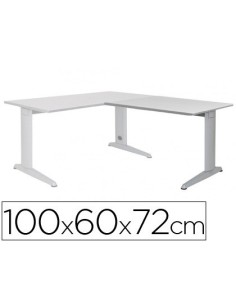 ALA PARA MESA ROCADA SERIE METAL 60X 100 CM DERECHA O IZQUIERDA ACABADO AC02 ALUMINIO/ GRIS