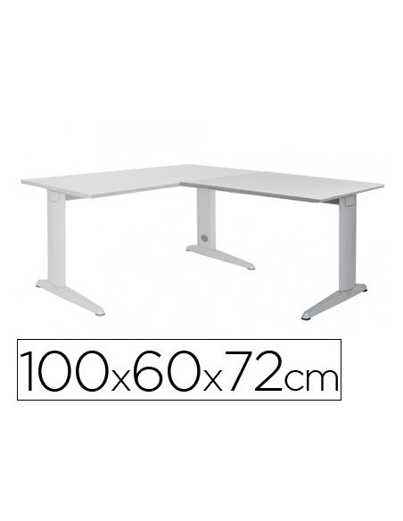 ALA PARA MESA ROCADA SERIE METAL 60X 100 CM DERECHA O IZQUIERDA ACABADO AC02 ALUMINIO/ GRIS