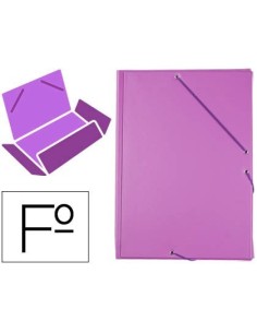CARPETA LIDERPAPEL GOMAS PLASTICO FOLIO SOLAPAS COLOR LILA