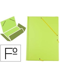CARPETA LIDERPAPEL GOMAS PLASTICO FOLIO SOLAPAS COLOR VERDE PISTACHO