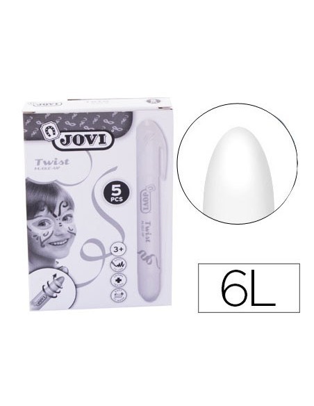 BARRA DE MAQUILLAJE JOVI TWIST MAKE-UP BLANCA CAJA DE 5 UNIDADES