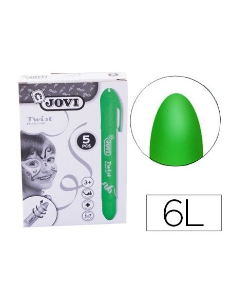 BARRA DE MAQUILLAJE JOVI TWIST MAKE-UP VERDE CAJA DE 5 UNIDADES